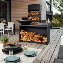 Brasero OFYR Island Noir 100 Céramique + Housse -Cuisine Grill Magasin island noir 100 100 ceramique gris fonce 2020000019985 2