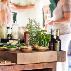 Brasero Plancha OFYR Island 100 En Corten + Plan De Travail Teck -Cuisine Grill Magasin ofyr island 100 brasero plancha 7430440898821 2