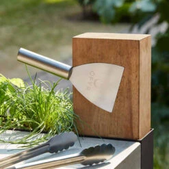 Brasero Plancha Island Corten PRO 100 Bois De Teck + Housse - Ofyr -Cuisine Grill Magasin ofyr island pro 100 teck 2020000022121 6