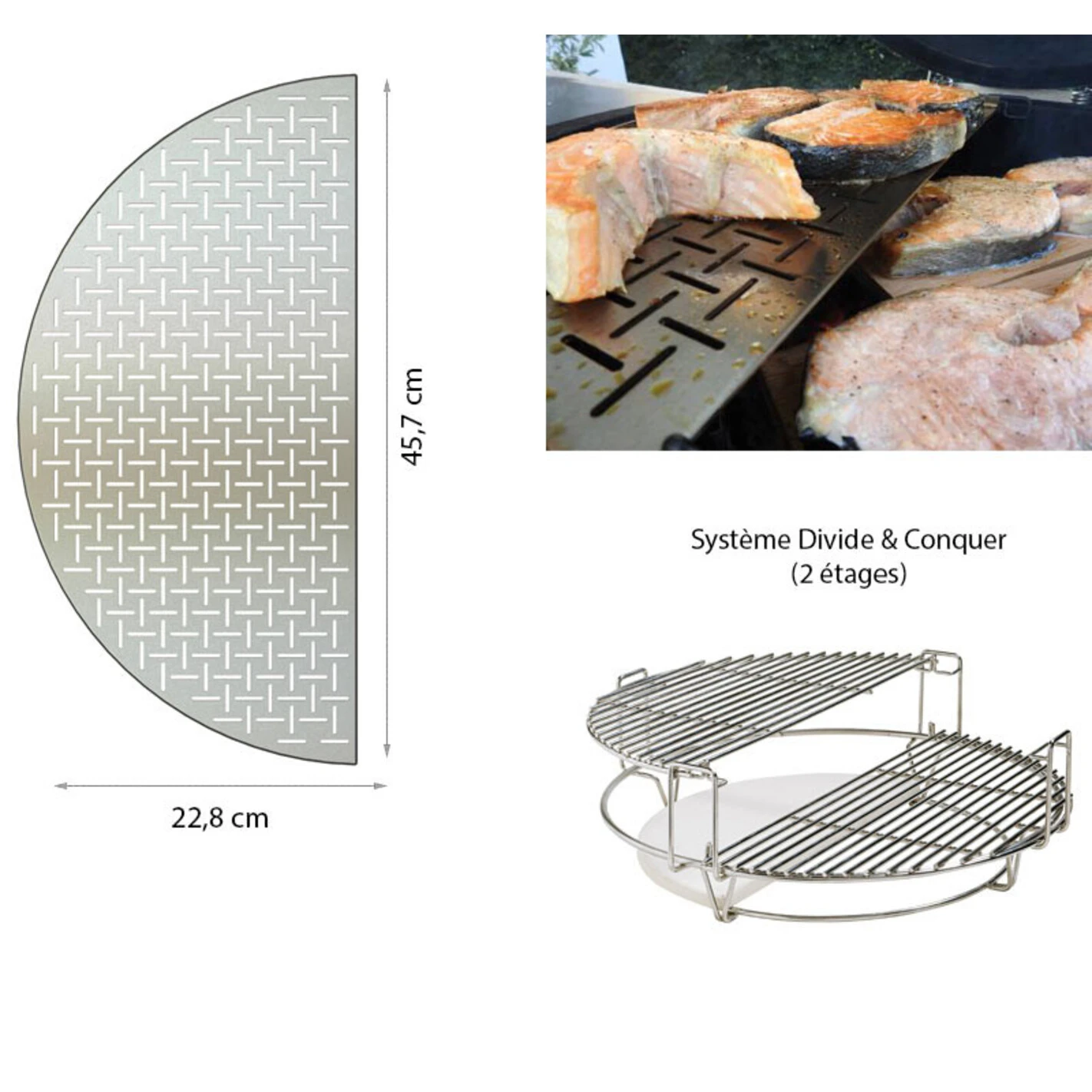 Kamado Joe Plaque Demi Lune Inox Kamado Classic Joe 3 Kamado Joe Plaque Demi Lune Inox Kamado Classic Joe – Image 3