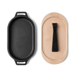 Poêle Ovale Fonte + Manche Amovible + Base En Bois - Ooni -Cuisine Grill Magasin poele ovale fonte ooni 5060568342023 2