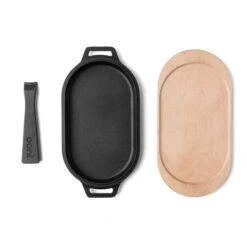 Poêle Ovale Fonte + Manche Amovible + Base En Bois - Ooni -Cuisine Grill Magasin poele ovale fonte ooni 5060568342023 3