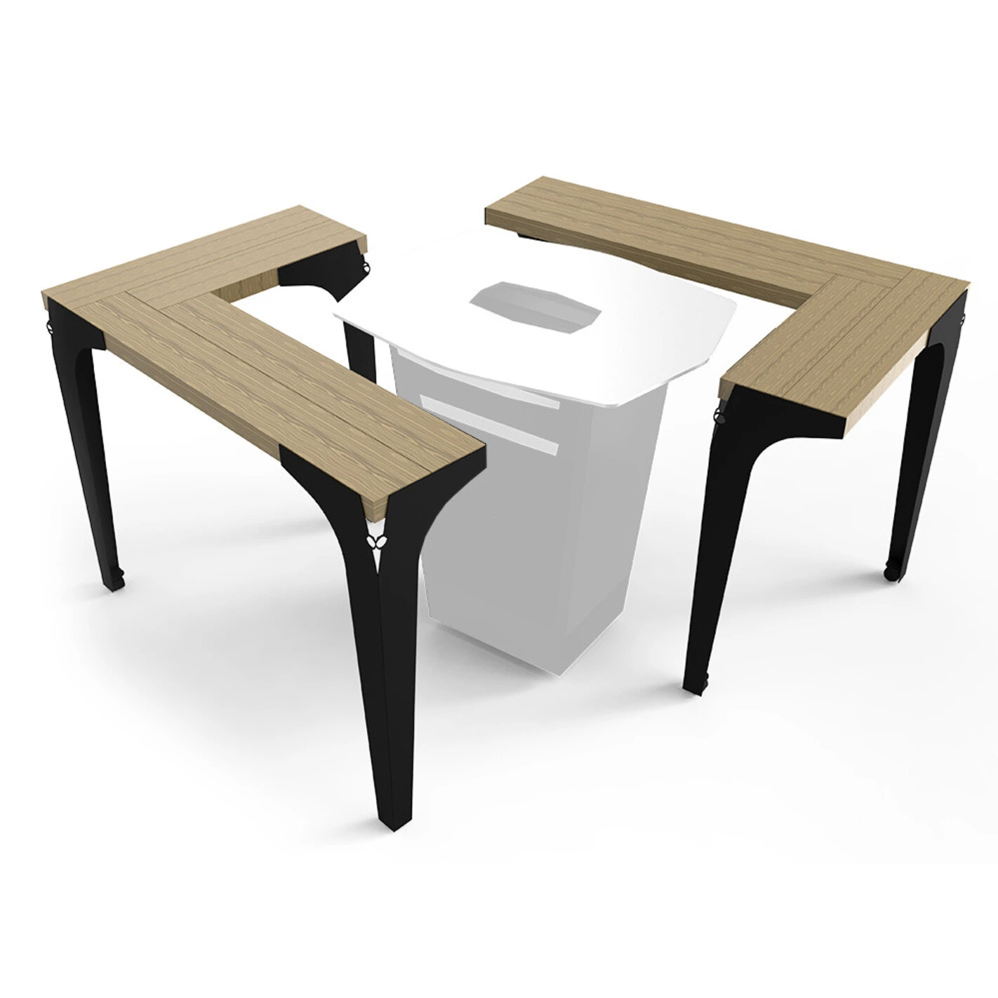 Tables Acacia En L (x2) Pour Brasero Plancha - Le Gooker 1 Tables Acacia En L (x2) Pour Brasero Plancha - Le Gooker