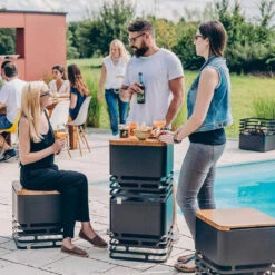 Tablette Pour Brasero Cube En Bambou - Höfats -Cuisine Grill Magasin tablette bambou cube hofats 4260447330146 7